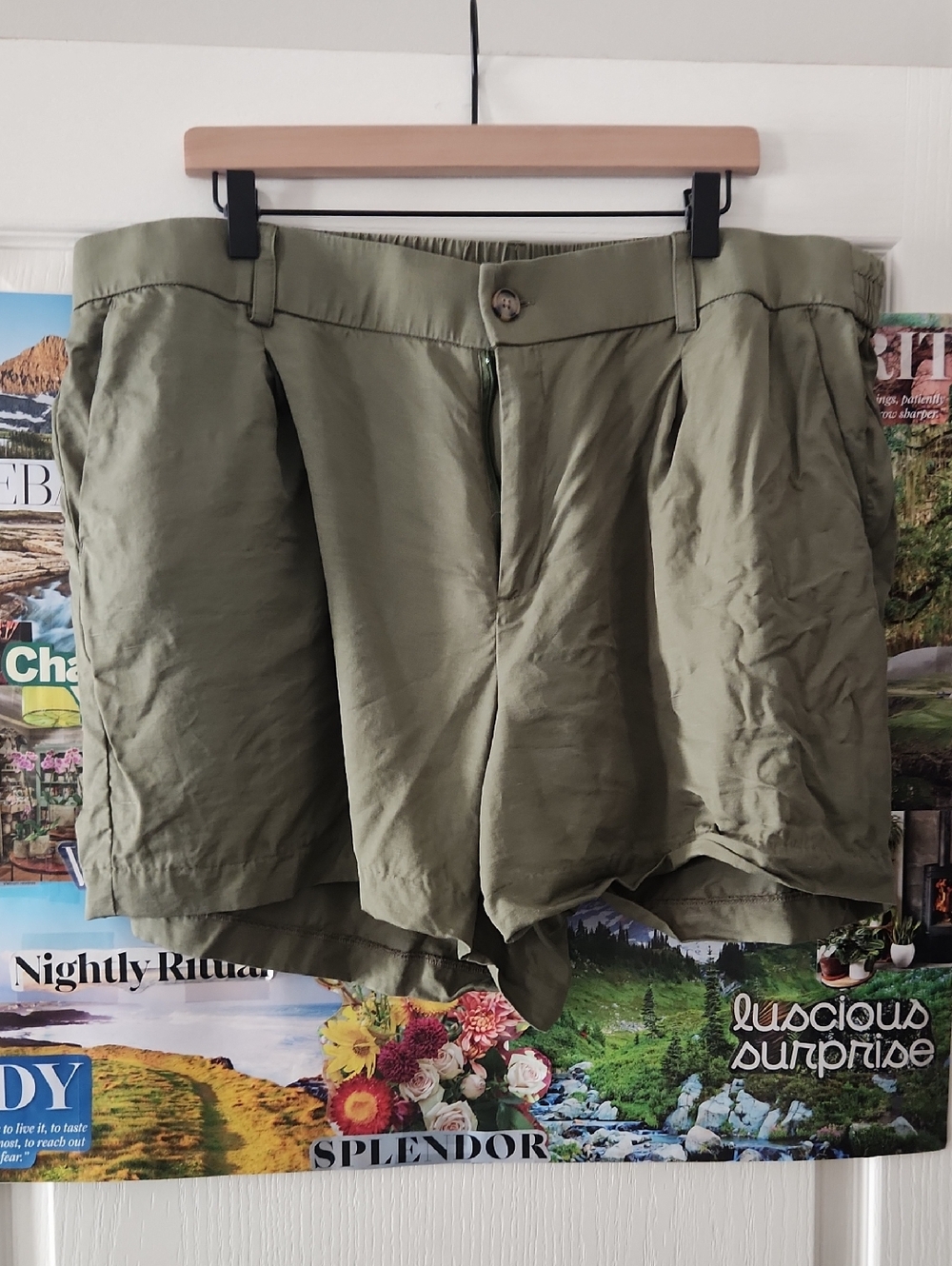 Olive Women’s Casual Pleated Shorts